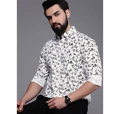 Raymond Men Slim Fit Floral Printed Pure Cotton Casual Shirt